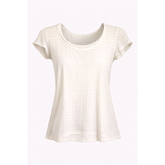 UNIONBAY Tops - Unionbay LG Ivory Hooded Ribbed Cap Sleeve Top Layered Hem Y2K Casualcore Chic